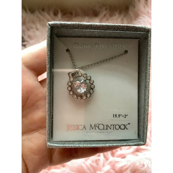 New cubic zirconia Jessica Mcclintook necklace - Picture 2 of 3